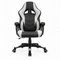 Cadeira Gaming Ergonómica Preta e Branca em Pele Sintética PU, 62 x 62 x 112-122 cm