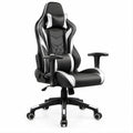 Cadeira Gaming Ergonómica Preta e Branca em Pele Sintética PU, 65 x 65 x 124-134 cm